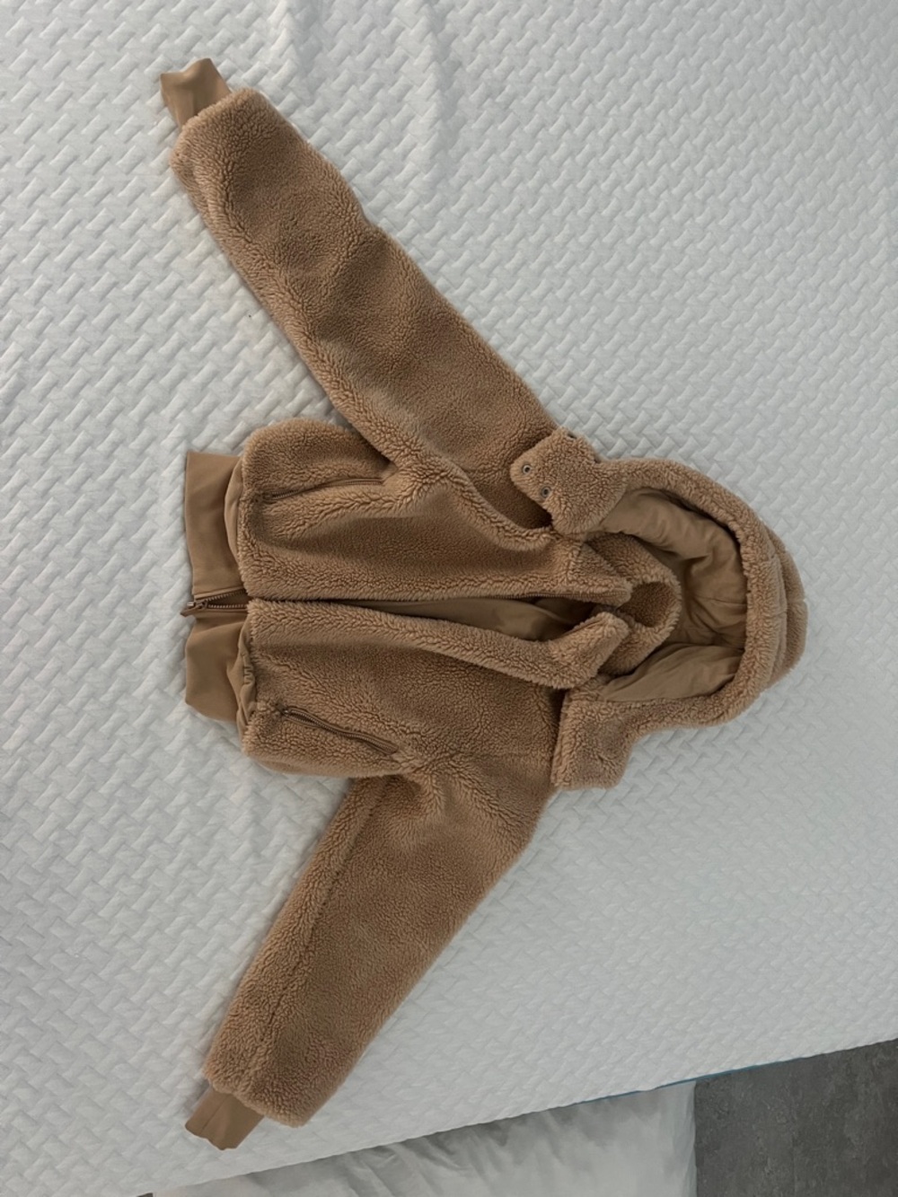 ALO Yoga Tan Teddy Jacket with Hood